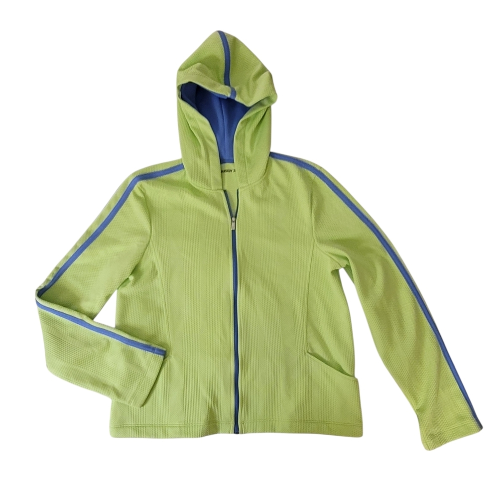 Danskin Lime Green Hooded Zip Jacket Womens Medium